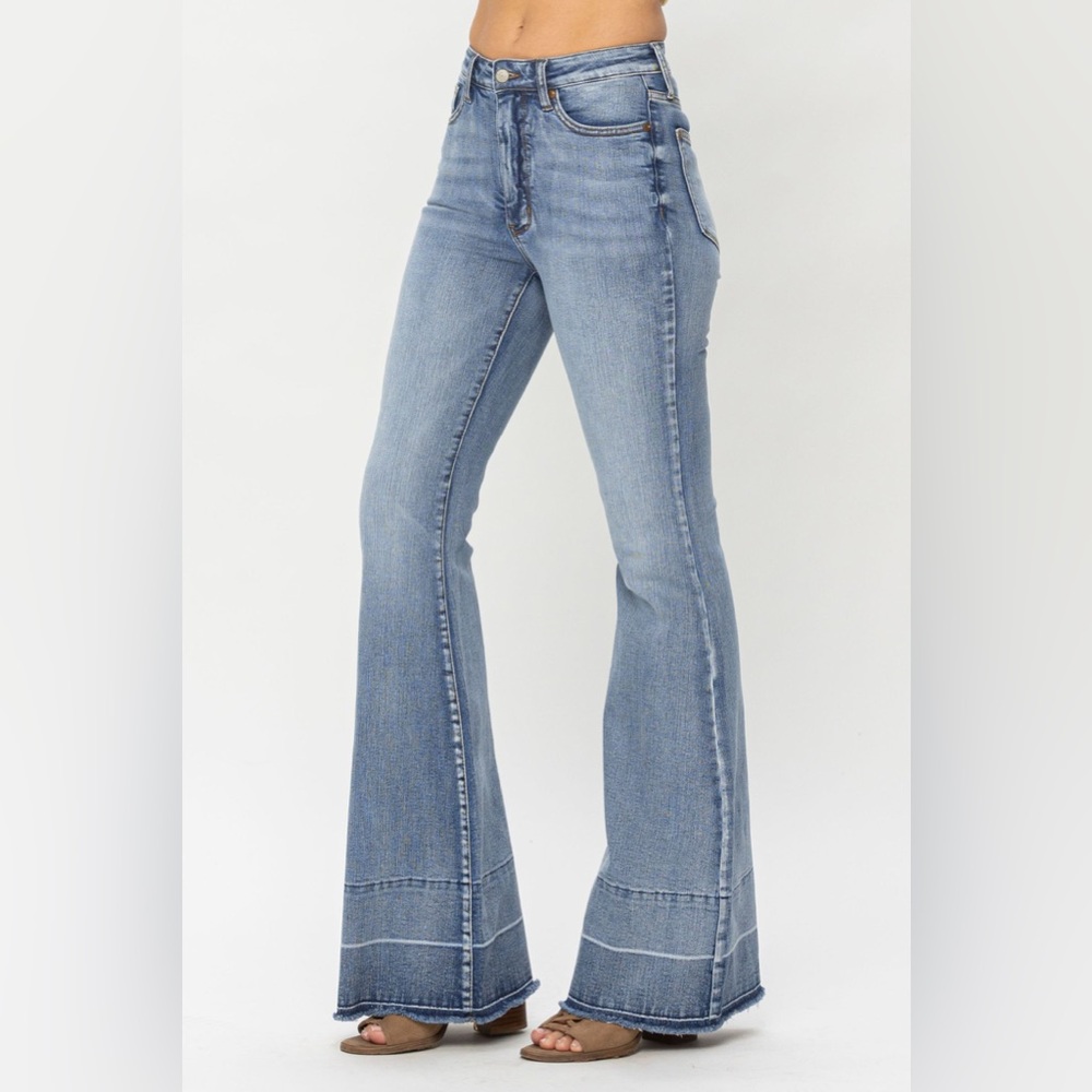 JUDY BLUE | High Waist Tummy Control Release Hem Flare - Style #88486 - Picture 3 of 10
